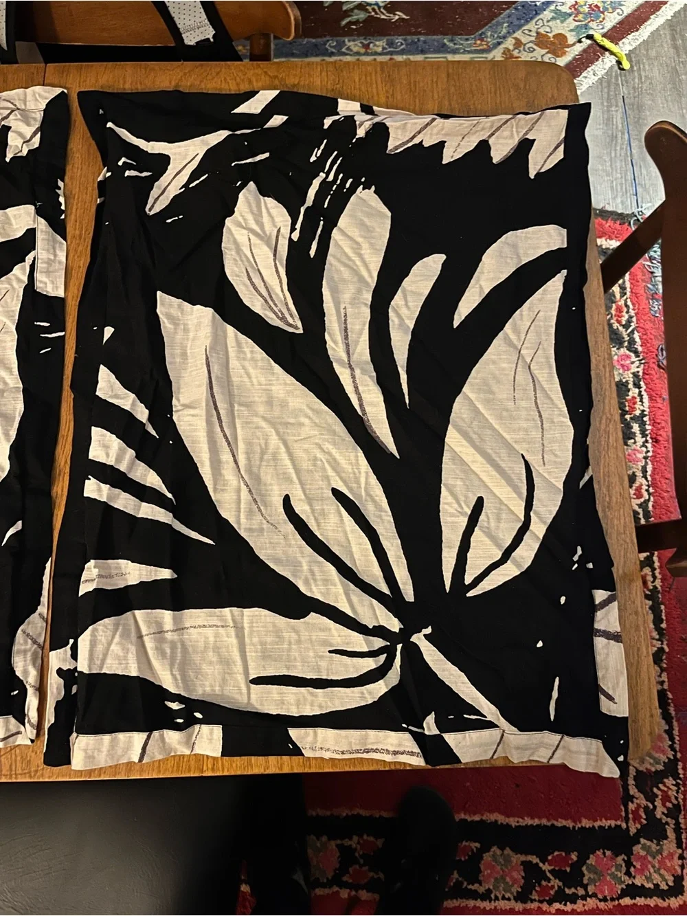 Anthropologie Black and White Abstract Animal Sham Pillow Set